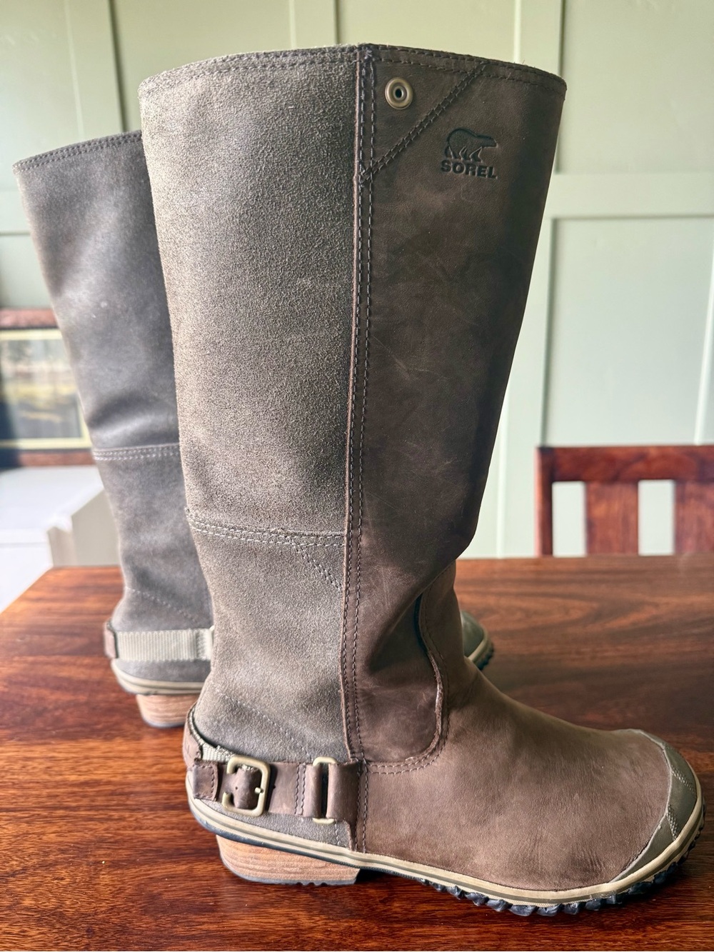 Sorel Slimboot Tall Oiled Leather Equestrian Boot Brown Women’s Size 10